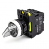 D22mm Ledli Mandal Buton 1-0-2 (Led: 230VAC)
