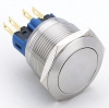 D22mm Işıksız Metal Buton, IP67 ( Kontak:1A/250VAC NO+NC)